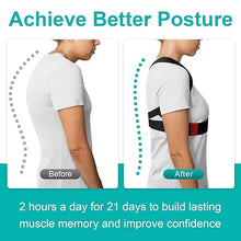 Load image into Gallery viewer, Breathable Posture Corrector for Women Men - Lightweight and Soft Upper Back Brace for Pain Relief from Shoulder, Neck, Clavicle/Upper Spine Straightener Support for Hunchback Bad Posture Under Clothes