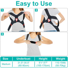 Load image into Gallery viewer, Breathable Posture Corrector for Women Men - Lightweight and Soft Upper Back Brace for Pain Relief from Shoulder, Neck, Clavicle/Upper Spine Straightener Support for Hunchback Bad Posture Under Clothes